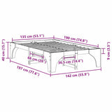 Bed Frame White 135 x 190 cm Solid Pine Wood 872996