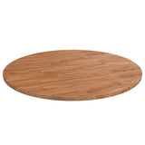 Round Table Top Light Brown 80x1.5 cm Treated Solid Wood Oak 342963