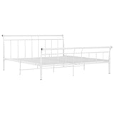 Bed Frame without Mattress White Metal 200x200 cm 325049