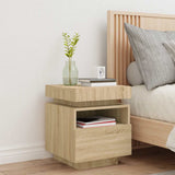 Bedside Cabinet with LED Lights Sonoma Oak 40x39x48.5 cm 836788