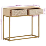 Console Table 90x30x76 cm Solid Wood Mango and Iron 372013