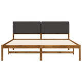 Bed Frame with Upholstered Headboard Natural and Dark Grey 3405104
