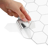 Hexagon Tile 20 pcs White Grey 30 x 30 cm Polyurethane and PET 42046223