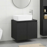 Bathroom Furniture Set Black Engineered Wood 3404331