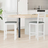 Dining Chairs 2 pcs White 40 x 47.5 x 99.5 cm Solid Rubber Wood 42020469