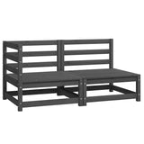 2 Piece Garden Lounge Set Grey Solid Pinewood 805692