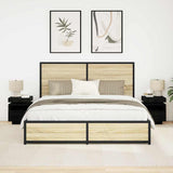Bedside Cabinet with Drawer 2 pcs Black Oak 40 x 39 x 48.5 cm 862187