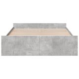 Bed Frame with Drawers without Mattress Concrete Grey 150x200 cm King Size 3280289