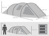 Two Room Tunnel Tent Camping Tent for 3-4 Man with Windows, Covers, Carry Bag, for Fishing, Hiking, T3398P348993