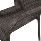 7 Piece Garden Dining Set Brown Poly Rattan 3156661