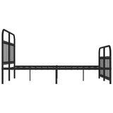Metal Bed Frame without Mattress with Footboard Black 135x190cm 352595