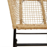 3 Piece Garden Dining Set Brown Poly Rattan Glass 3334590