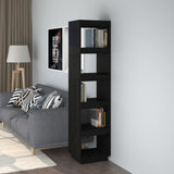 Book Cabinet/Room Divider Black 40x35x167 cm Solid Wood Pine 810858