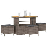 Garden Dining Set Grey Poly Rattan 42007925