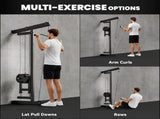 Wall Mounted Lat Pull Down Machine, Crossover Cable Machine with High & Low Pulleys for Home Gym T3398P425104