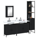 4 Piece Bathroom Furniture Set Black Engineered Wood 3214810
