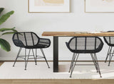 Dining Chair 2 pcs Rattan and Iron Black 55 x 50 x 74 cm 42011557