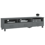 TV Cabinet HAMAR Dark Grey 158x40x40 cm Solid Wood Pine 340474