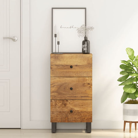 ZNTS Sideboard with 3 Drawers 40x33.5x75 cm Solid Wood Mango 352908