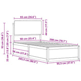 Bed Frame with Upholstered Headboard Taupe 90 x 200 cm 877587