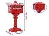 Standing Mailbox Red 42.5 x 29.5 x 117 cm Cast Aluminum 42023494