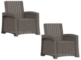 Reclining Garden Chair Rattan Look 2 pcs Light Grey PP 8011999