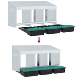 Chicken Nesting Box 3 Compartments Wall-Mounted Galvanised Steel 4104892