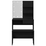 LED Dressing Table Set 2 pcs Black Oak Engineered Wood 3333070