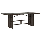 Garden Table with Glass Top Brown 190x80x74 cm Poly Rattan 365305