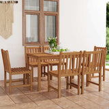 7 Piece Garden Dining Set 140x80 cm Solid Teak Wood 3059930