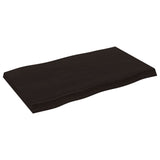 Table Top Dark Brown 100x60x cm Treated Solid Wood Live Edge 364021