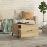 Coffee Table with Metal Legs 2 pcs Sonoma Oak 50x50x40 cm 812733