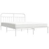 Bed Frame White Powder-coated steel Double Bed Frame 352632