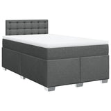 Box Spring Bed with Mattress Dark Grey 120x190 cm Fabric 3285842