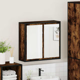 Bathroom Mirror Cabinet Smoked Oak 65x20x60 cm Engineered Wood 849256