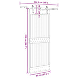 Sliding Door NARVIK Natural and Black 80 x 210 cm 3445252