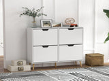 Shoe Storage Cabinet, 4 Flip Drawers, Shoe Organizer for 16 Pairs of Shoes, White T3398P341272