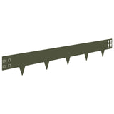 Lawn Edging 50 pcs 100 x 15 cm Steel Olive Green 8008561