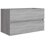 2 Piece Bathroom Furniture Set Grey Sonoma Engineered Wood 815739