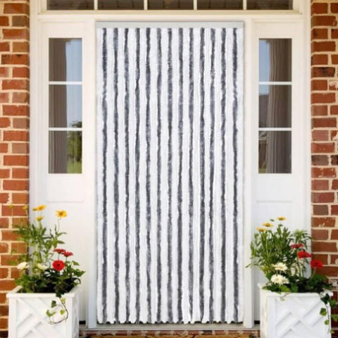 Insect Curtain Grey and White 118x220 cm Chenille 315125