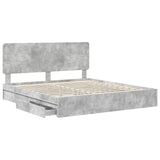 Storage Bed Concrete Grey 180 x 200 cm Engineered Wood 3412661