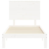 Bed Frame without Mattress White Single Solid Wood Pine 3193627