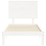 Bed Frame without Mattress White Single Solid Wood Pine 3193627