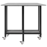 Folding Dining Table with Castors 130 x 80 x 76.5 cm steel PB 8006046