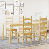 ZNTS 5 Piece Dining Set Panama Solid Wood Pine 3345209