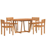 5 Piece Garden Dining Set Solid Wood Acacia 3334771