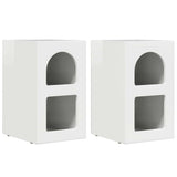 Bedside Table 2 pcs High Gloss White 29.5 x 33.5 x 50 cm 891233