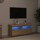 804385 TV Cabinet with LED Lights Sonoma Oak 90x35x40 cm
