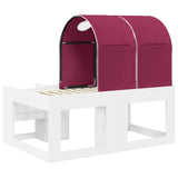 Bed with Tunnel with Shelf 3 pcs White and Red Engineered Wood 3423501