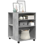 ZNTS Side Table with Wheels Concrete Grey 55x60x78 cm Engineered Wood 853158